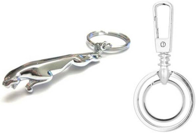 

Rashi Traders Jaguar + Double Challa Locking Locking Key Chain(Silver)