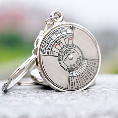 

Exciting Lives Timeless Calendar Keychain Key Chain(Silver)