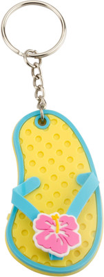

Babies Bloom Flip Flop Tropical Flower Key Chain(Yellow)