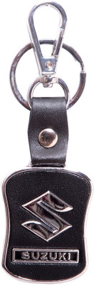 

City Choice Suzuki Lether & Metal Locking Key Chain(Black, Silver)