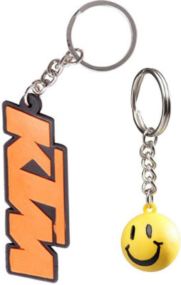 

Chainz KTM words rubber and smiley ball Key Chain(Multicolor)