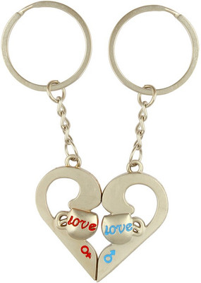 

CTW I love you Heart Metal Pack of 2 Key Chain(Silver)