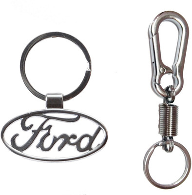 

City Choice Combo of Ford & Spring Hook Locking Key Chain(Silver)