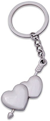 

CTW Double Arrow Heart Love Metal Valentine Gift Key Chain(Silver)