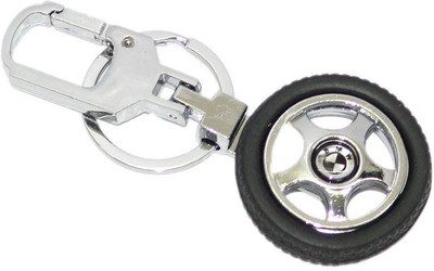

Aura BMW Tyre Rotary Wheel Imported Locking Key Chain(Silver, Black)