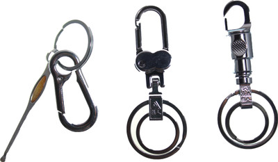 

Madhuraj Combo Set of Metal Hook Locking Key Chain(Silver)