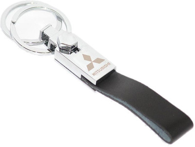 

Aura Imported Double Ring Mitsubishi Locking Key Chain(Black, Silver)