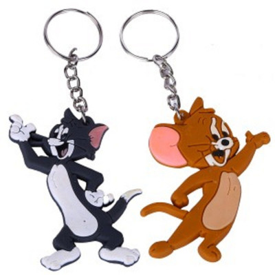 

CTW Cute Tom and jerry Couple Silicone Pack of 2 Key Chain(Multicolor)