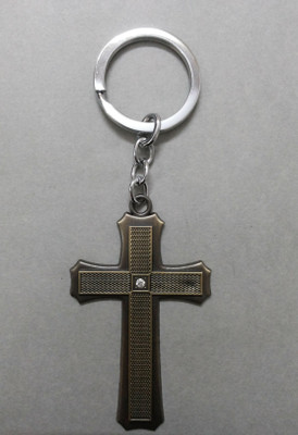 

Oyedeal One Diamond Cross Key Chain(Brown)