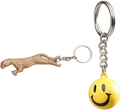 

Confident Gold Cor Cheeta And Smily Key Chain(Multicolor)