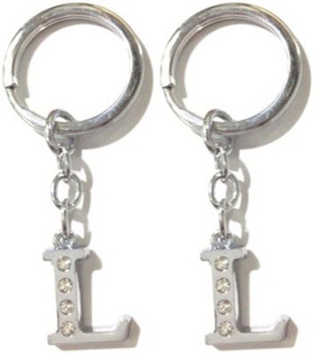 Rashi Traders 2 Alphabet L Chrome Key Chain(Silver)