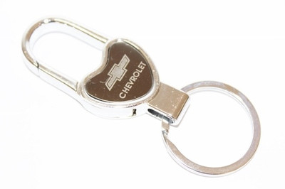 

Aura Chevrolet Heart Shape Logo Metal Locking Key Chain(Multicolor)