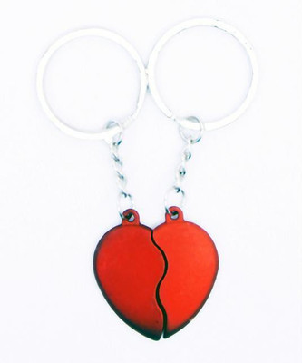 

Indigo Creatives Lovers Red Heart Couple Magnetic Cojoining Set Key Chain(Red)