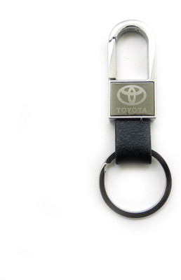 

Techpro SILVER RECTANGLE LEATHERITE BLACK TOYOTA Locking Key Chain(Multicolor)