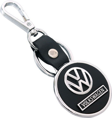 

U. R. GOD HQ Volkswagen Leather & Metal Round Car Logo Locking Key Chain(Black)