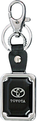 

U R God Premium Toyota Leather Metal Locking Key Chain(Black)