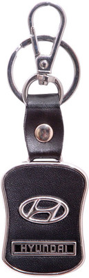 

City Choice Hyundai Leather & Metal Locking Key Chain(Black, Silver)