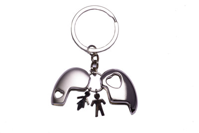 Dealfinity Couple in Heart DKYCN1690 Locking Key Chain(Multicolor)