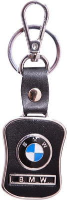

City Choice BMW Leather & Metal Locking Key Chain(Black, Silver)