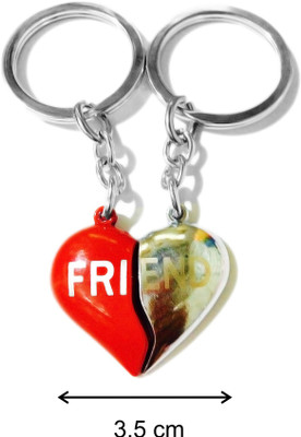 

Tech Fashion Red Metal Heart Friend Two piece Locking Key Chain(Red)