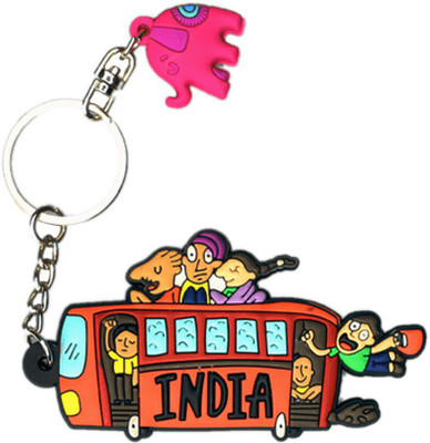 

Chumbak Red Indian Bus Keychain Locking Key Chain(Multicolor)
