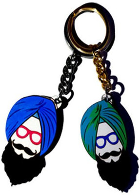 

MiiCreations Punjabi Singh Beard Key Chain(Green, Blue)