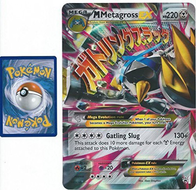 

Pokemon Jumbo Shiny Mega Metagross Ex (Xy35) Oversized Trading Cards(Multicolor)
