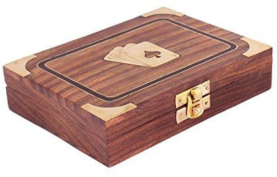 

Store Indya Wooden Playing Box Storage Deck Holder Beautiful Hand(Brown)
