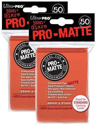 

Ultra Pro 100 Peach Promatte Deck Protectors Sleeves Standard Mtg(Orange)