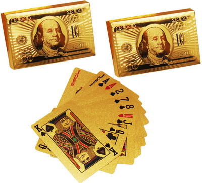 

Zarsa Set of 2 Golden Playing Card(Golden)
