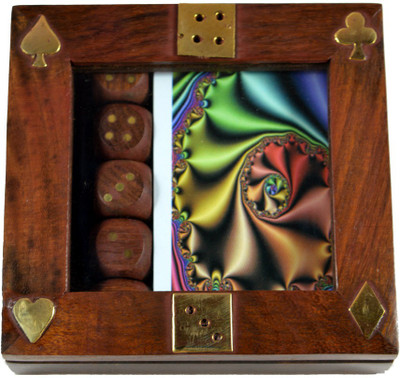 

Craftuno Handcrafted Wooden Card & Dice Box(Brown)