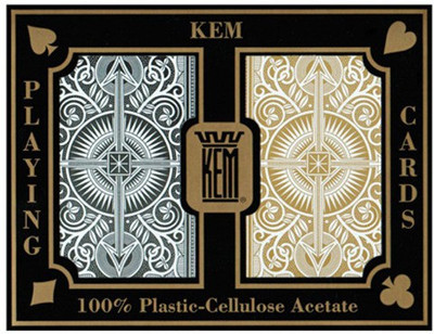 

Casinoite KEM Arrow Playing Cards: 2 Deck Set Black and Gold, Wide Index(Black, Gold)