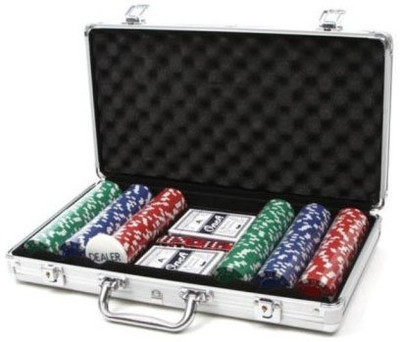 Kids Mandi 300 Chips Poker Set Stylish Carry Suitcase(Multicolor)