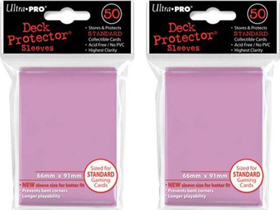

Ultra Pro (100X) Pink Deck Protectors Sleeves Standard Mtg Colors(Pink)