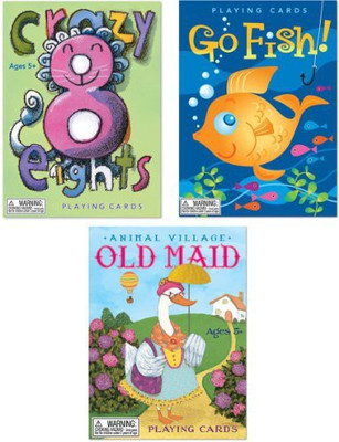 

eeBoo 3Pack Crazy Eightsgo Fishand Animal Village Old Maid(Multicolor)