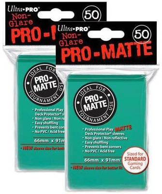 

Ultra Pro 100 Aqua Promatte Deck Protectors Sleeves Standard Mtg(Green)