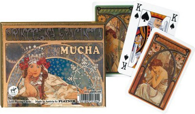 

Piatnik Mucha Hyacinta Double Deck Playing Cards(Brown)