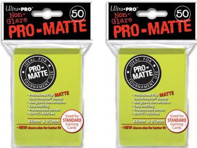 

Ultra Pro 100 Bright Yellow Promatte Deck Protectors Sleeves(Green)
