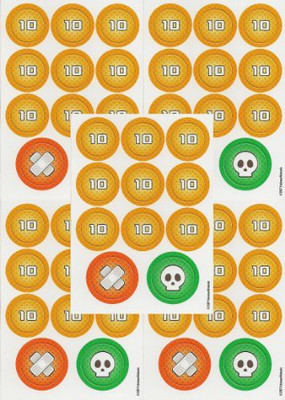 

Pokemon Set Of Damage Counters For (10 Sheets/90 Counters) + Burn(Gold)