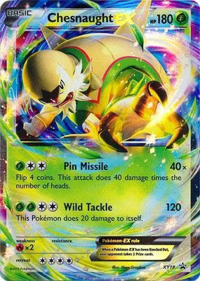 Pokemon Chesnaught Ex (18) Xy Black Star Promos Holo(Green)