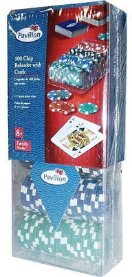 

Pavilion Poker Chip 100 Chips Reloader With 2 Decks Of 115 Grams(Multicolor)