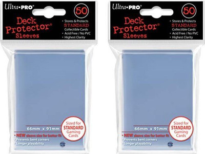 

Ultra Pro (100X) Clear Deck Protectors Sleeves Standard Mtg Colors(Blue)