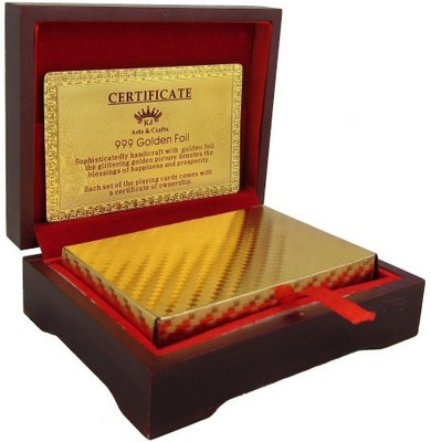

Quirky Gold Plated Cards with Wood Box and Certificate 100 EURO(Gold)