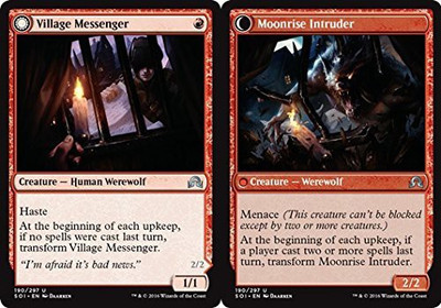 

Magic: the Gathering Village Messenger - Moonrise Intruder- Shadows Over Innistrad(Red)
