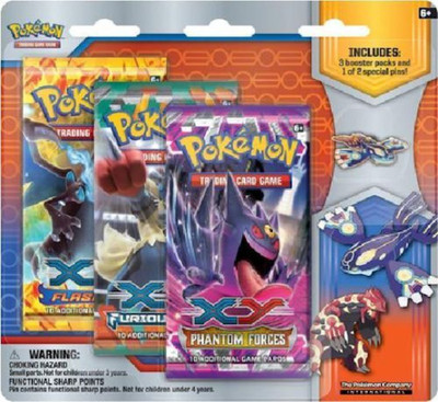 

Pokmon XY 3 Pack Blister w/ Groudon Collectors Pin(Multicolor)