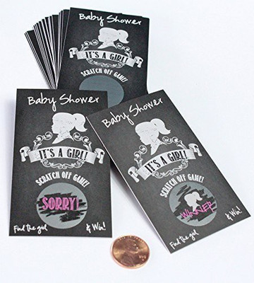 

My Scratch Offs, LLC Vintage Chalkboard "It'S A Girl" Ba Shower Scratch(Black)