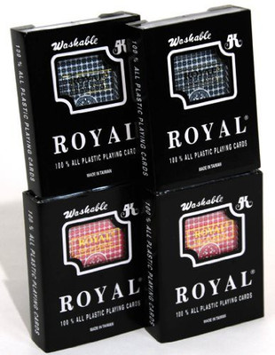 

Deluxe Games and Puzzles All Plastic Playing_ Bundle Of 4 Decks(Black)