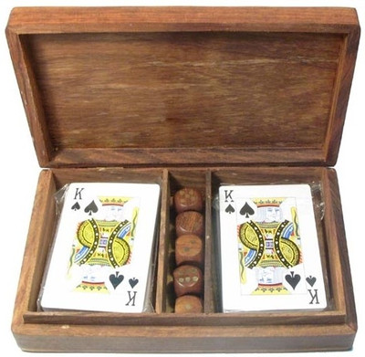 

Home Sparkle Double Card Dice Box(Brown)