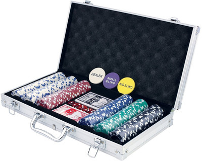 

Asfit Poker Set 300 Pieces Diced Poker Chip Set without Denomination(Multicolor)