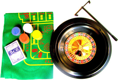 

HE Retail 5 Games in 1 poker chips & Roulette Set(Black)